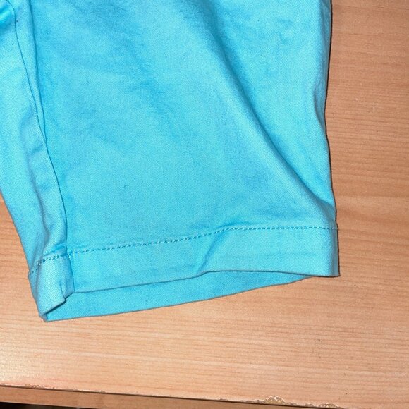 Wonder Nation Boys Aqua Blue Flat Front Shorts With Button Closure Size 8 Cotton - Picture 2 of 7